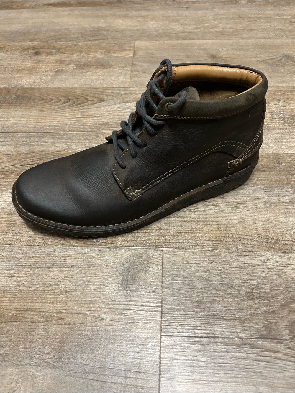 Clarks Remaen Men's Size 10 M Dark Brown Leather Ankle Chukka Lace Up Boots - Picture 7 of 10